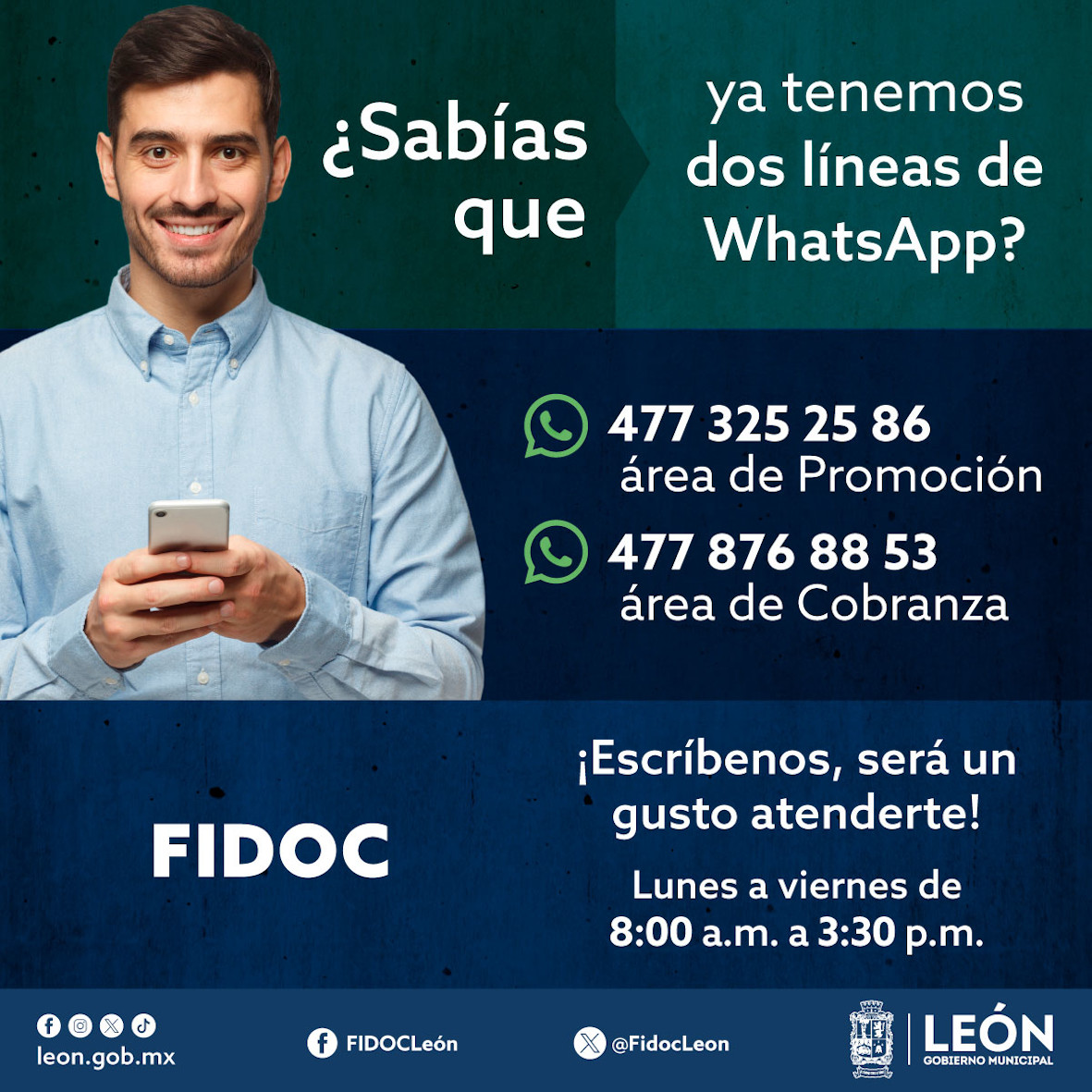 CREA FIDOC OTRA LÍNEA DE WHATSAPP PARA ATENCIÓN